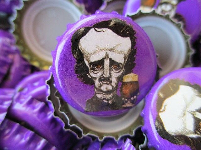 100 Poe ((( Purple ))) Raven Brewing Beer Bottle Caps (no Dents). Free Shipping