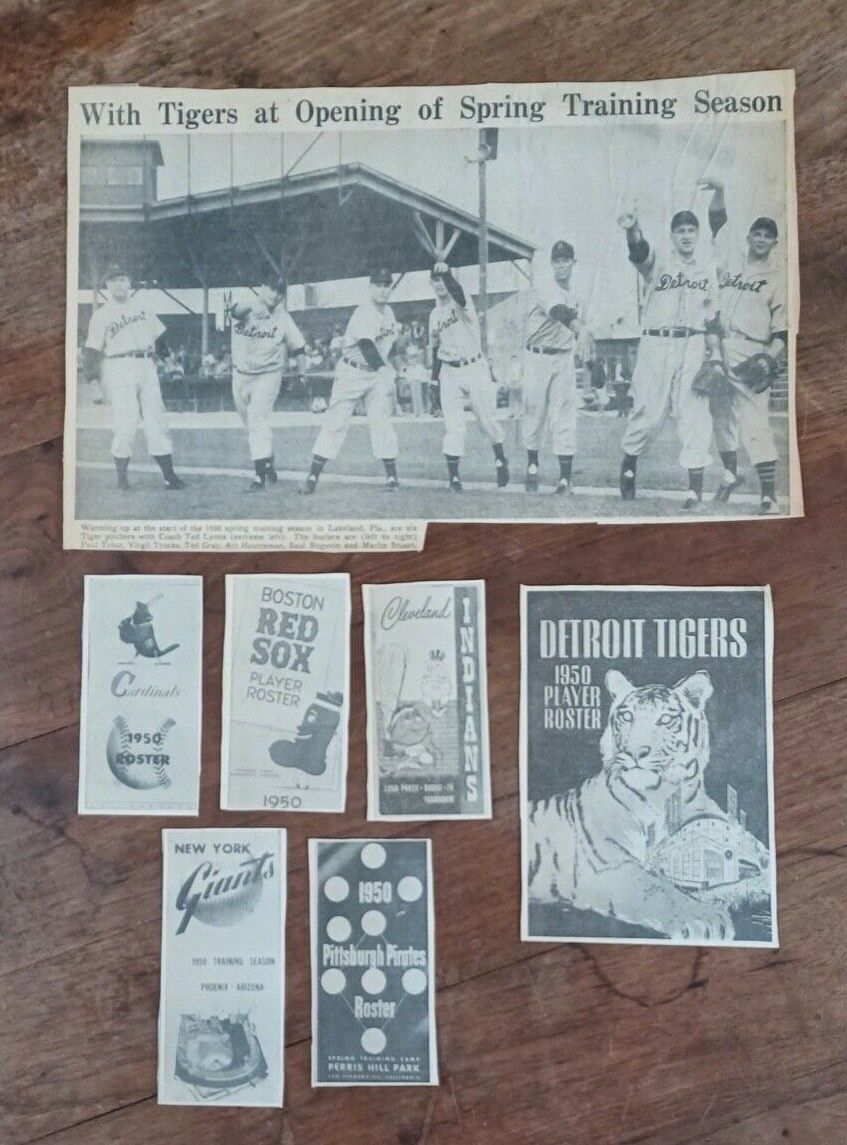 1950 Vintage Baseball Newspaper Clippings From Detroit