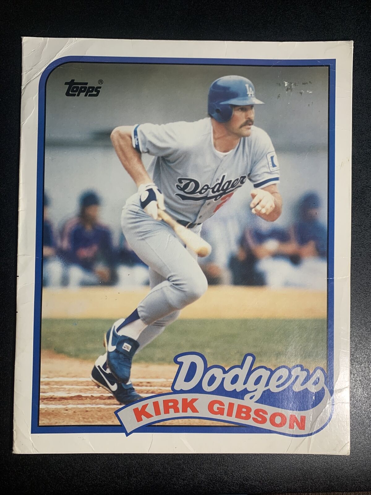 1989 Topps Mlb Legends Kirk Gibson 2-pocket Folder La Dodgers #340 Duo Tang
