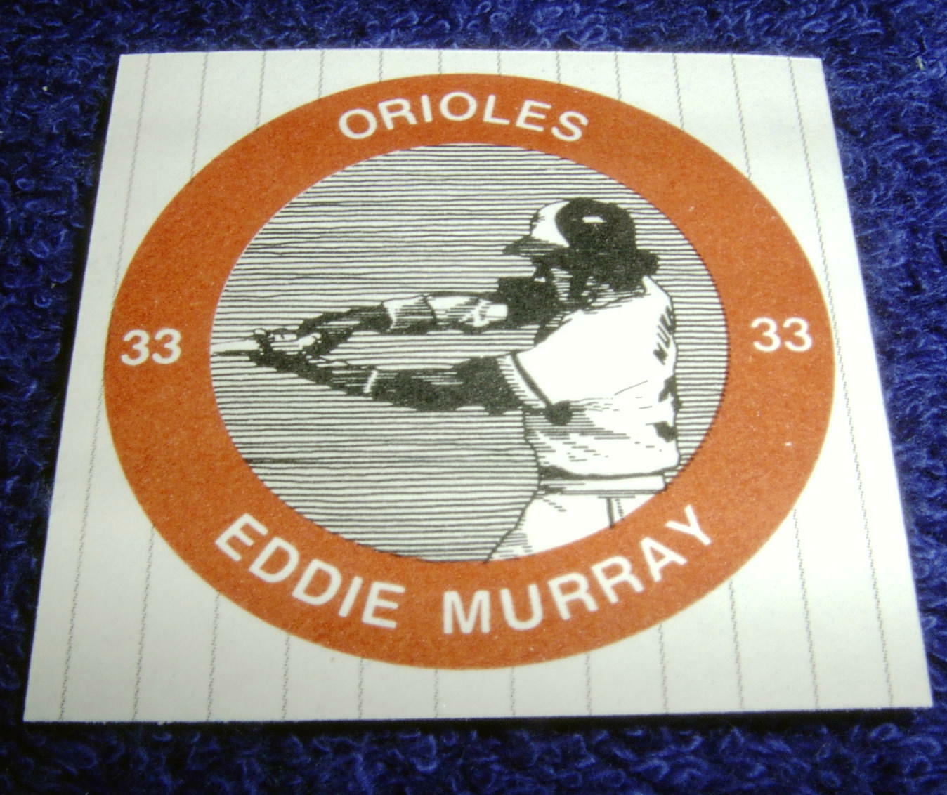 Eddie Murray 1984 7-11 Slurpee Poster Cut Paper Disk 2"x2" Mint Oddball