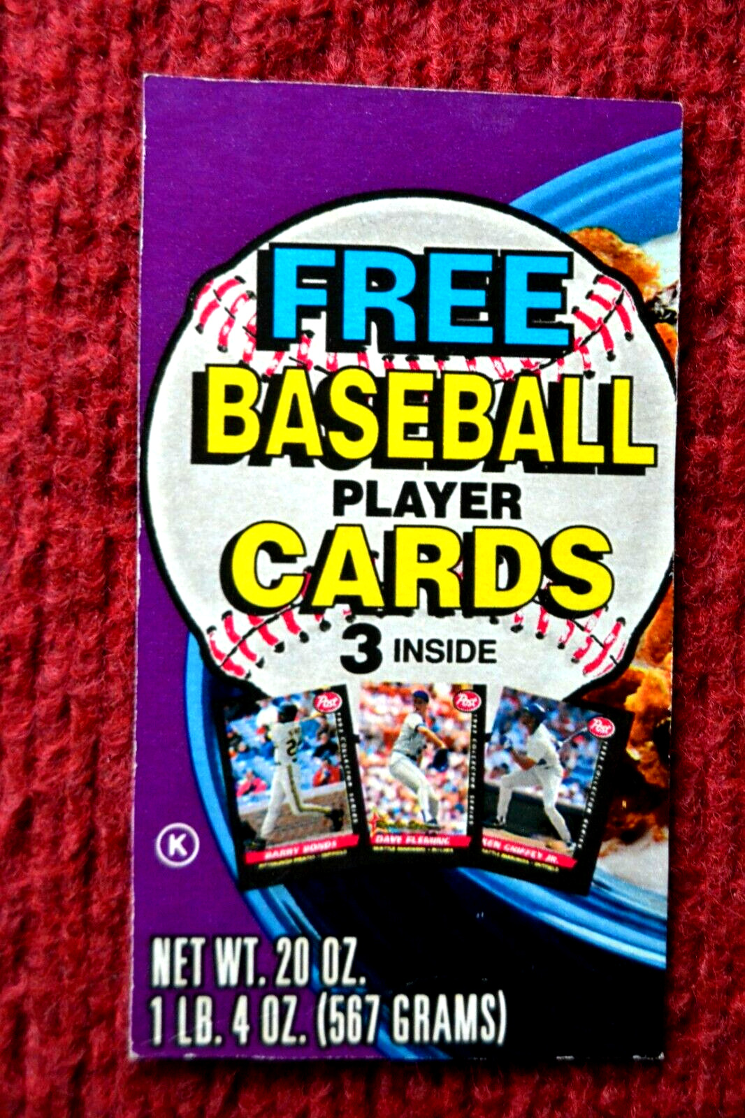 Ken Griffey Barry Bonds 2.5x4 Cereal Box Cut 3 Post Bb Card Inside Fresh Oddball
